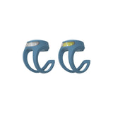 Knog Frog V3 rechargeable bike light set in denim blue with front and rear lights, designed for bike safety and visibility.