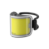 Knog Lil' Cobber bike light showing 330° visibility, USB rechargeable, waterproof design, mounted on a bicycle handlebar.