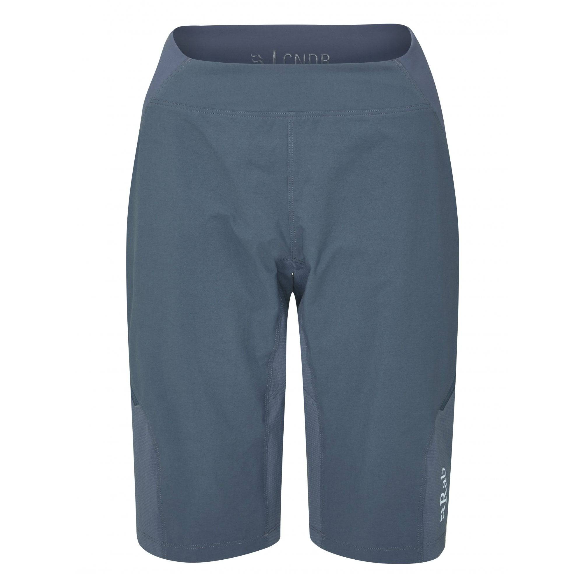 Rab Cinder Cargo Cycling Bib Shorts with performance chamois and ventilation panels, featuring cargo pockets and breathable fabric.