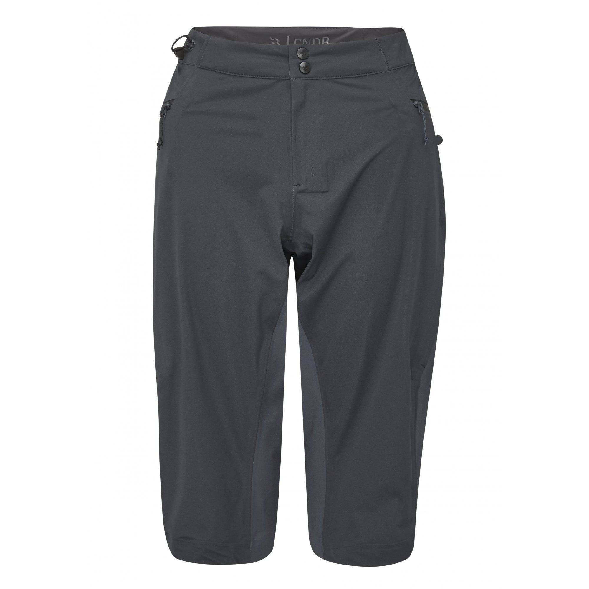 Rab Cinder Kinetic women's cycling shorts with reinforced fit, adjustable waist, designed for comfort and performance during rides.