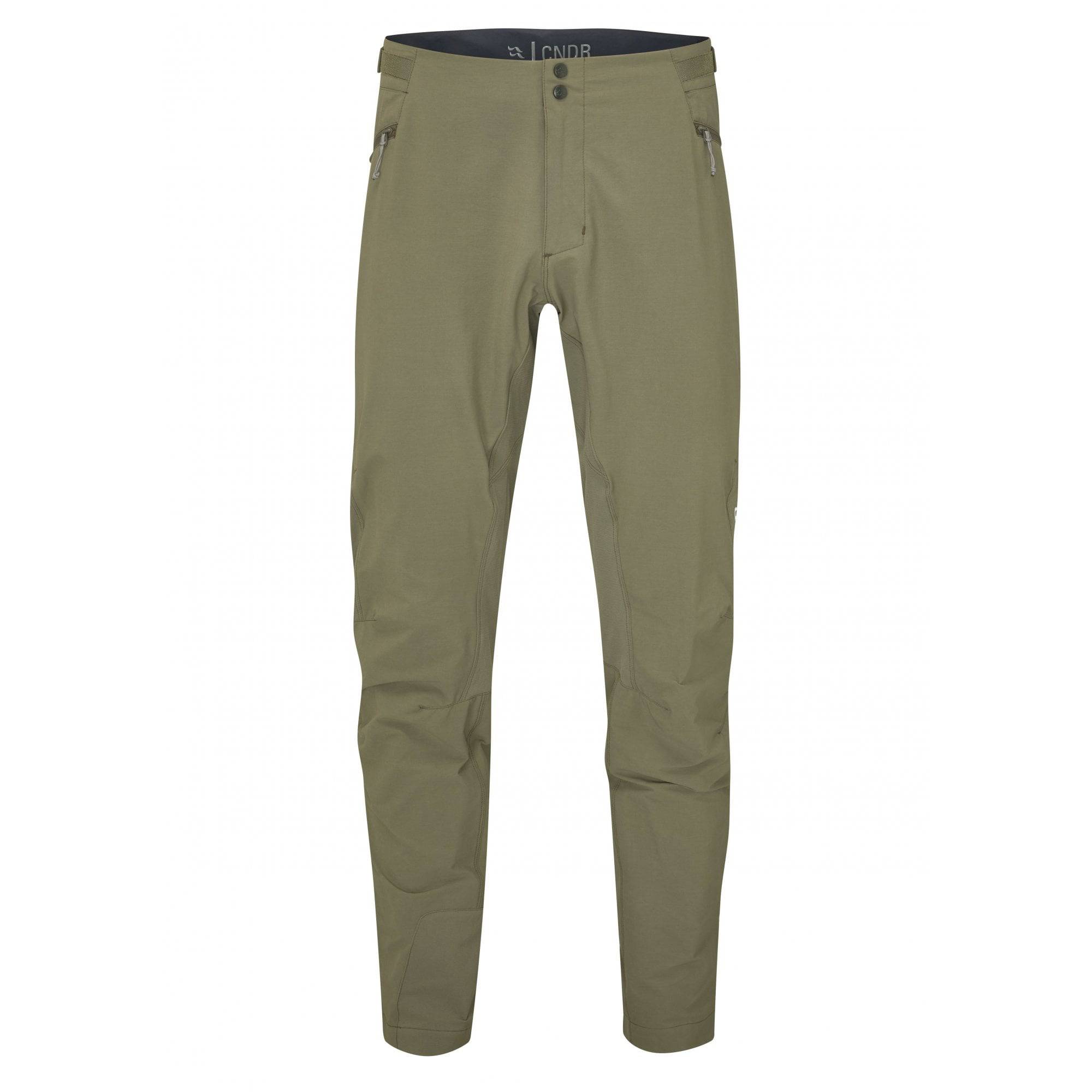 Rab Cinder Crank Long Cycling Pants with reinforced fit and adjustable waist, designed for comfort and durability during cycling.
