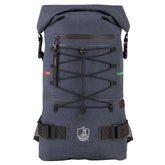 Campagnolo waterproof roll top cycling backpack with adjustable straps and reflective details for commuting accessories.