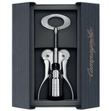 Campagnolo Big Chrome Corkscrew with telescopic self-aligning wine opener in a sleek chrome finish, accessory for opening wine bottles.