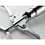 Campagnolo Big Chrome Corkscrew, a telescopic self-aligning wine opener with chrome finish, designed as a stylish accessory.