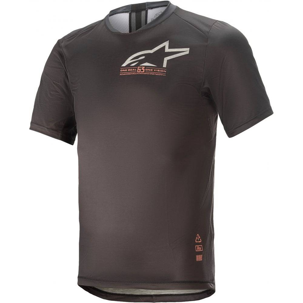 Alpinestars Alps 6.0 short sleeve cycling jersey with ventilation panels and zipper pocket for breathable cycling apparel.