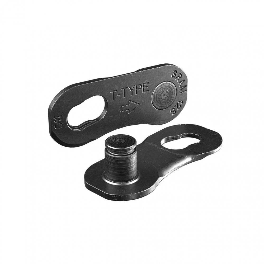 SRAM PowerLock T-Type Eagle 12-speed chain connectors in black, set of 4, for bicycle drivetrain component upgrade.