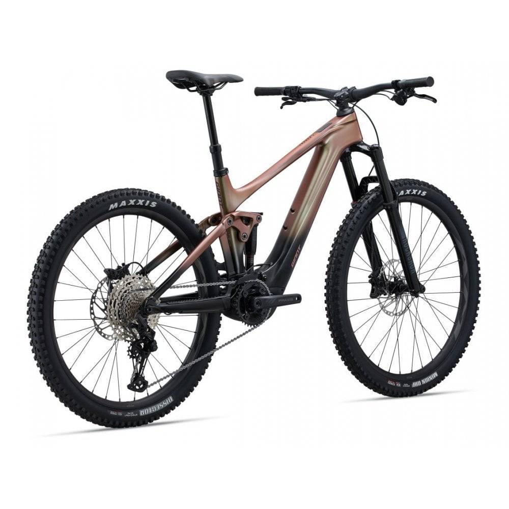 Giant Trance X Advanced E+ EL 3 e-mountain bike with SyncDrive Pro motor, black frame, knobby tires, and suspension for off-road riding