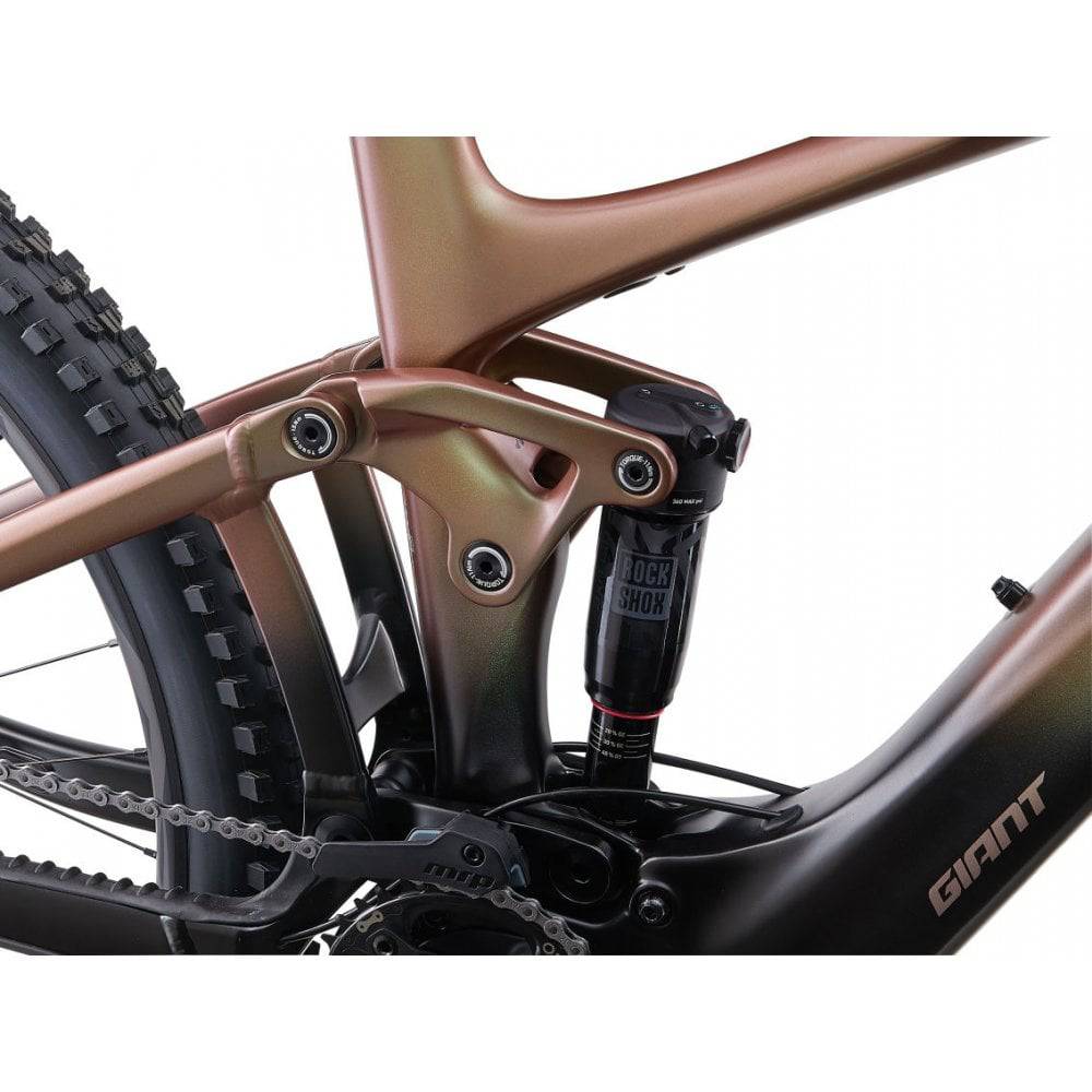 Giant Trance X Advanced E+ EL 3 electric mountain bike with SyncDrive Pro motor and full suspension for off-road riding.