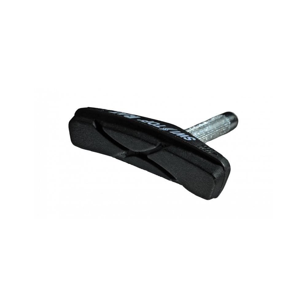 Pair of SwissStop Rat Full Black Original Black cantilever brake pads for bicycle braking components.