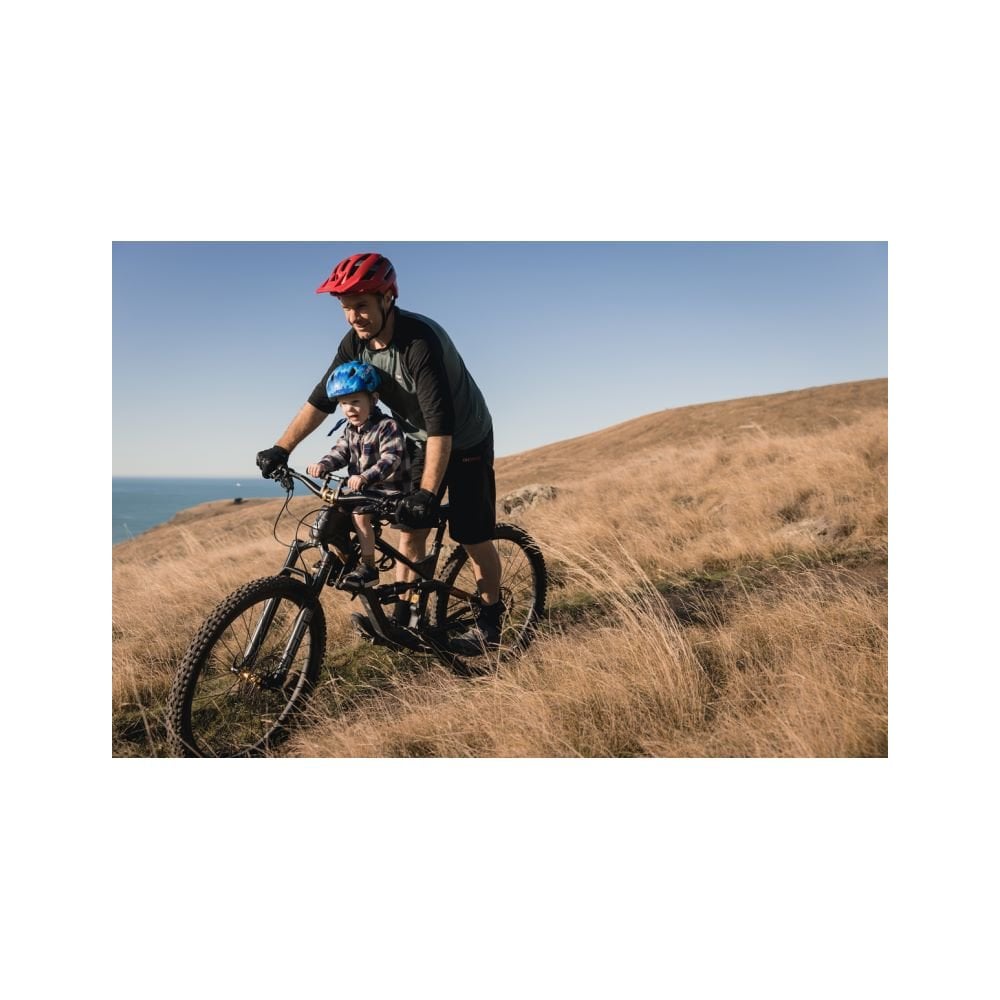 Kids Ride Shotgun 2.0 child bike seat handlebars in black with 250mm length and 19mm grips, suitable for kids' bike accessories.