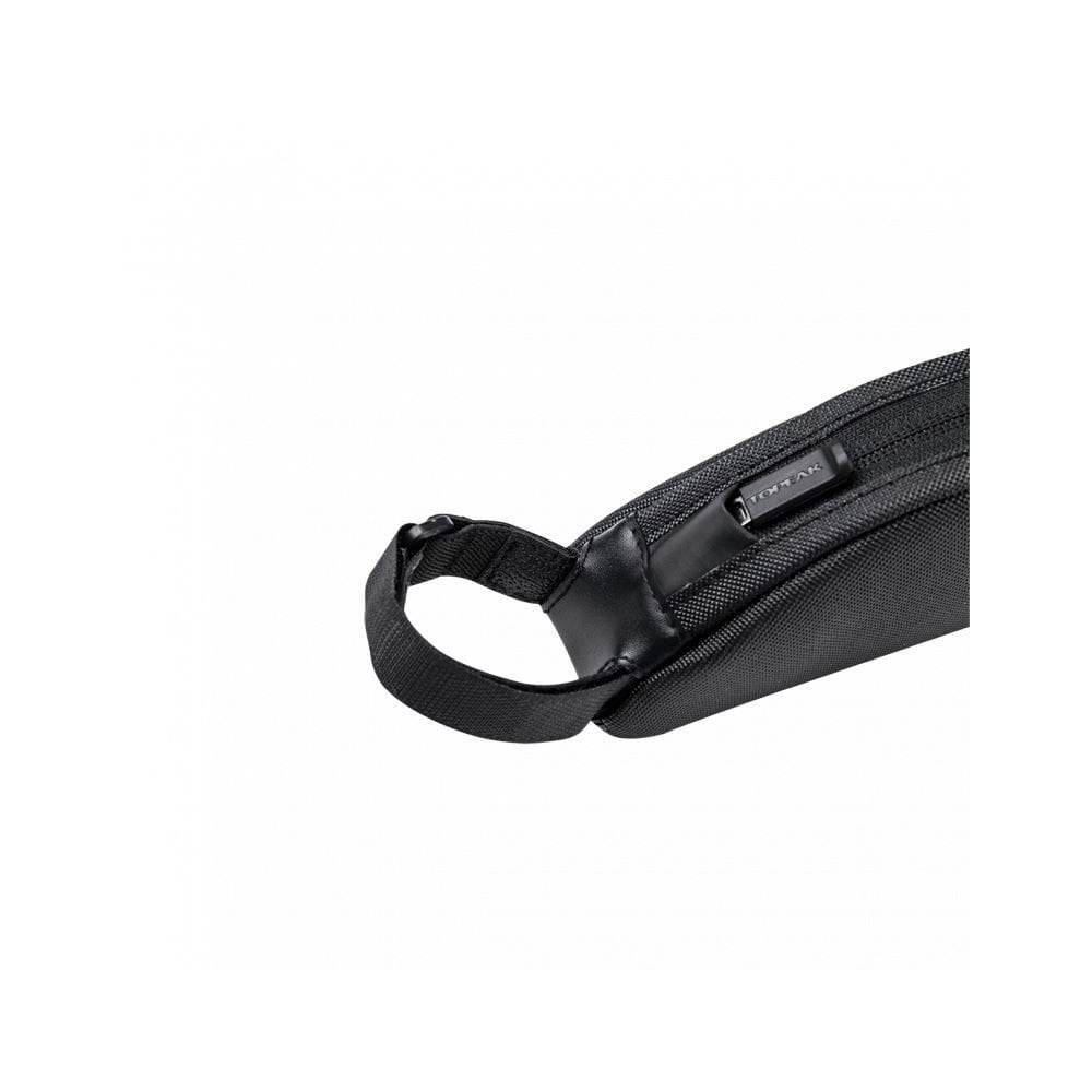 Topeak Fastfuel Bag Essential black cycling top tube bag with 0.4L capacity, designed for aerodynamic bike accessories.