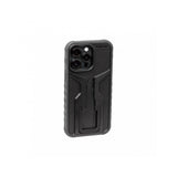 Topeak RideCase for iPhone 14 Pro Max in black, shockproof bike mount case with secure attachment and protective features.