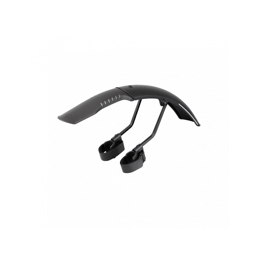 Topeak TetraFender G1 & G2 black gravel bike fenders with adjustable fit and reflective decals on a bike.