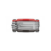 Crankbrothers Multi 10 bike multi-tool in black and red with hex keys and screwdrivers for bike repair and maintenance.
