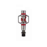 Crankbrothers Eggbeater 3 silver and red MTB pedals with mud-shedding design, lightweight component for mountain biking.