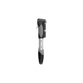 Topeak Mini Dual DX bike pump with gauge, black and silver, compatible with Presta and Schrader valves, for bicycle accessories.