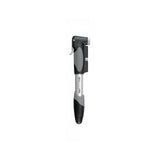 Topeak Mini Dual DX bike pump with gauge, black and silver, compatible with Presta and Schrader valves, for bicycle accessories.