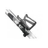 Topeak Mini Dual DX bike pump with gauge in black and silver, featuring Presta and Schrader valve compatibility.