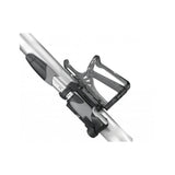 Topeak Mini Dual DX bike pump with gauge in black and silver, featuring Presta and Schrader valve compatibility.