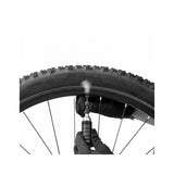 Topeak Nanomaster Duo Fixer CO2 inflation kit with dual valve compatibility in black, shown with inflator and accessories.