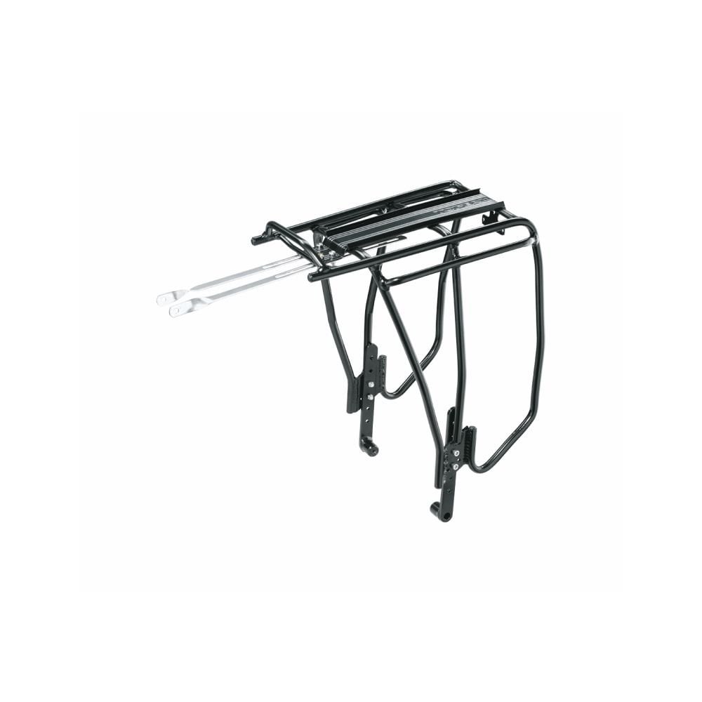 Topeak Uni Super Tourist fat bike disc brake rack with MTX QuickTrack compatibility, designed for durable bike accessory use.