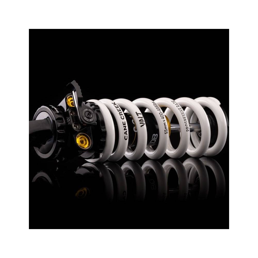 Cane Creek DBcoil IL G2 rear shock with four-way adjustability and climb switch for mountain bike suspension.