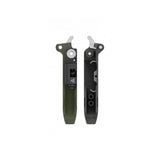 Topeak Power Lever Pro black bike multi-tool for chain and tire repair, suitable for 13-speed bikes, shown on a workshop surface.