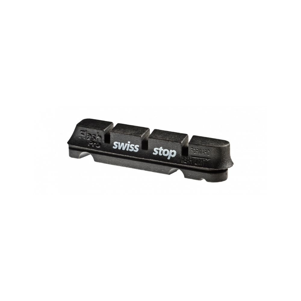 SwissStop Flash Pro brake pads for Shimano, Sram, and TRP bikes, designed for carbon and alloy rims, shown in the image.