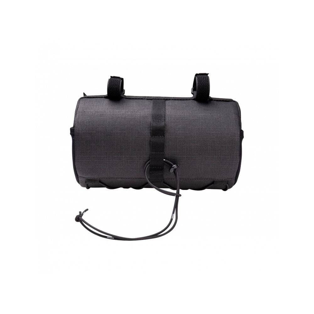 Topeak Tubular Barbag handlebar bag mounted on a bicycle, water-resistant cycling accessory with storage for bike trips.