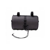 Topeak Tubular Barbag handlebar bag mounted on a bicycle, water-resistant cycling accessory with storage for bike trips.