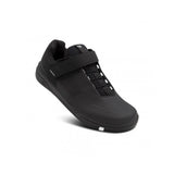 Crank Brothers Stamp Speedlace MTB shoes with flat pedal design, black mountain biking footwear with lace closure, for trail riding.