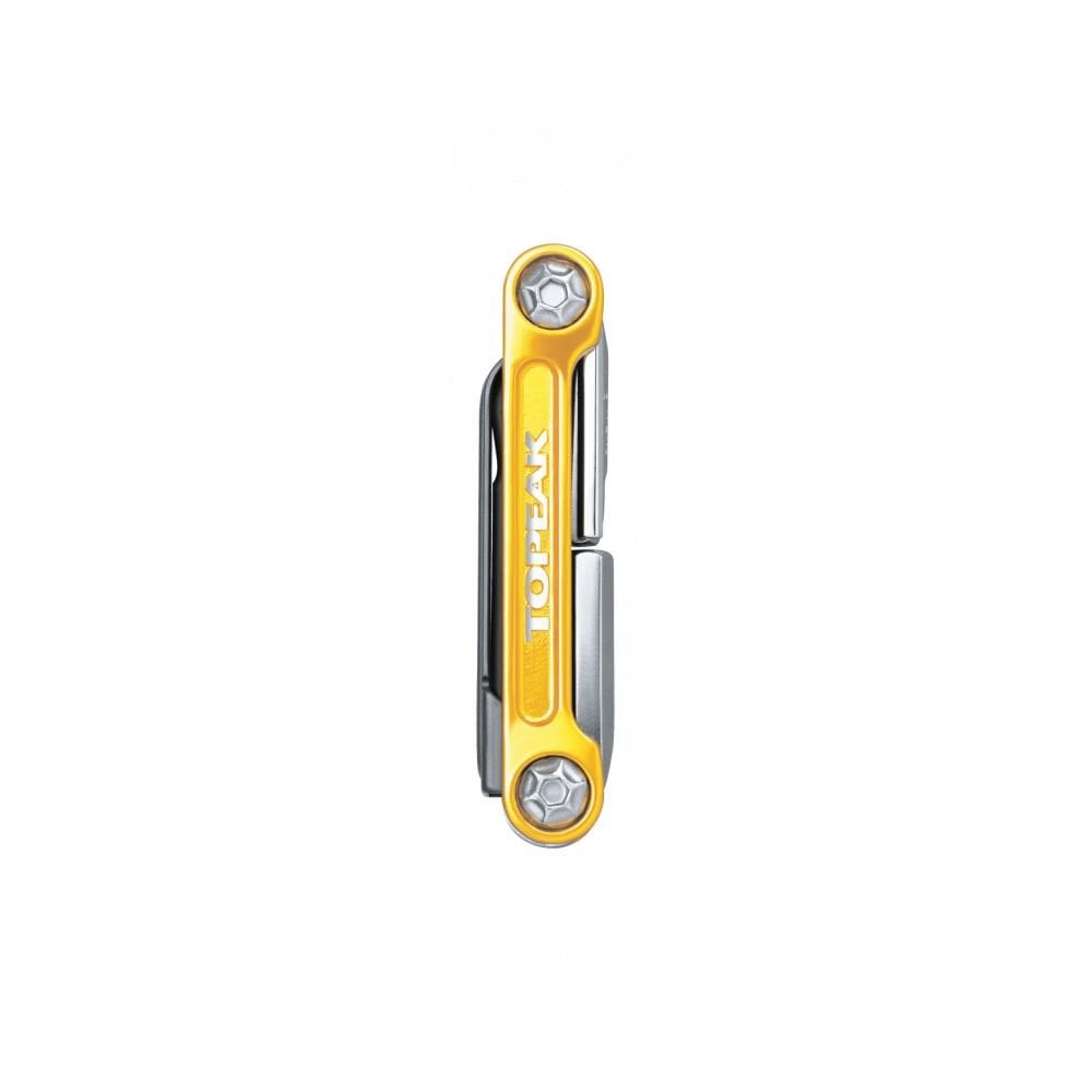 Topeak Mini 9 Pro multi-tool with 9 functions in neoprene bag, compact bike repair tool for on-the-go repairs.
