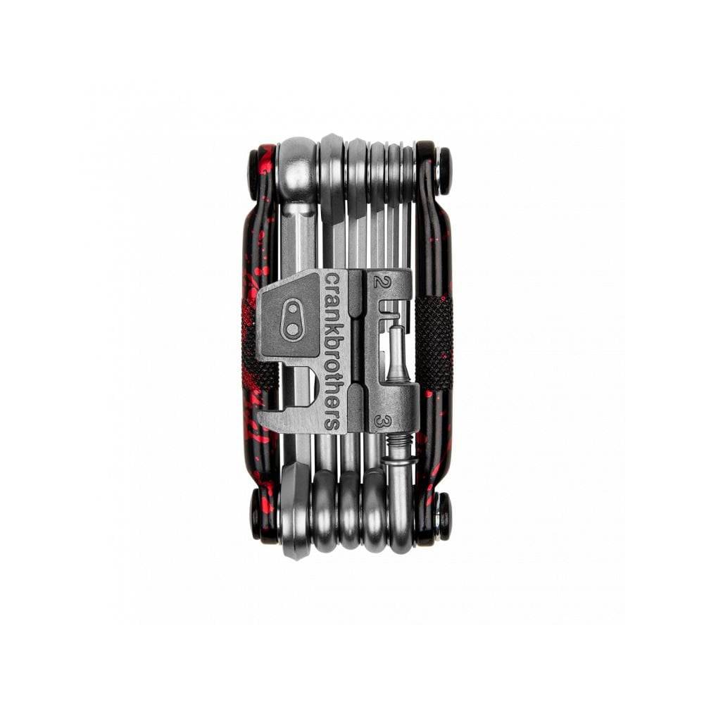 Crank Brothers Multi 17 bike repair multi-tool with chain and spoke wrenches, compact workshop tool for bike maintenance.