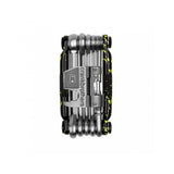 Crank Brothers Multi 17 bike repair multi-tool with chain and spoke wrenches, compact workshop accessory for bike maintenance.