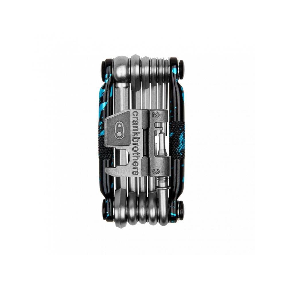 Crank Brothers Multi 17 bike repair multi-tool with chain and spoke wrenches, compact workshop tool for bike maintenance.
