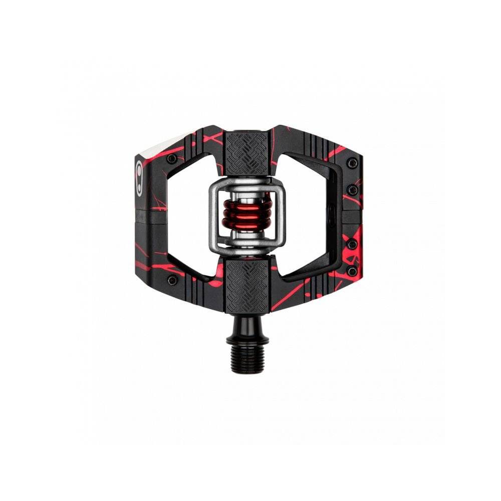 Crankbrothers Mallet E LS clipless enduro pedal with adjustable float and axle options, featuring durable metal clips and pedal body.