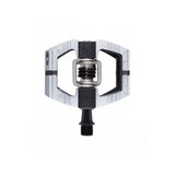 Crankbrothers Mallet E LS clipless enduro pedal with adjustable float and axle options, shown installed on a bike crank arm.