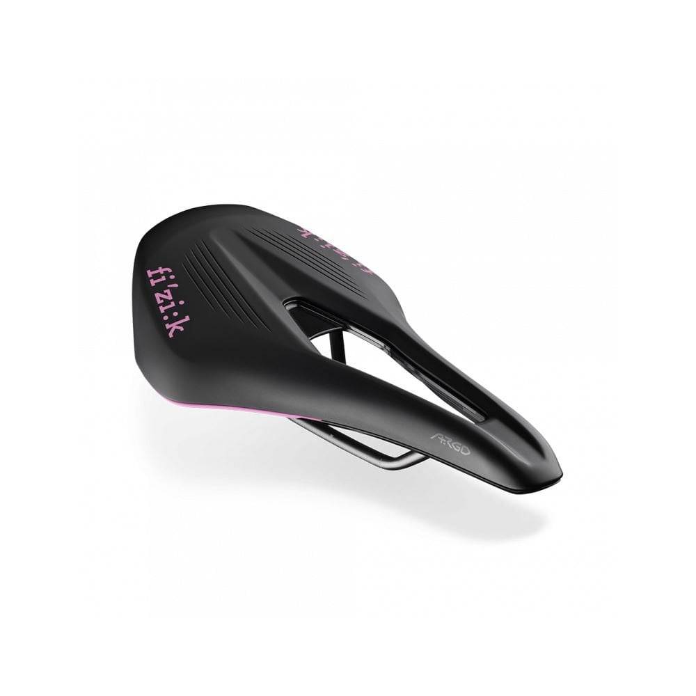 Fizik Vento Argo R3 racing saddle with ergonomic cutout, designed for stability and comfort in cycling components.