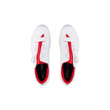 Fizik R5 Tempo Overcurve road cycling shoes with BOA IP1 dial and velcro strap, featuring a sleek black design and breathable upper.