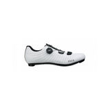 Fizik R5 Tempo Overcurve road cycling shoes with BOA IP1 dial and Velcro strap, featuring sleek black design and breathable upper.