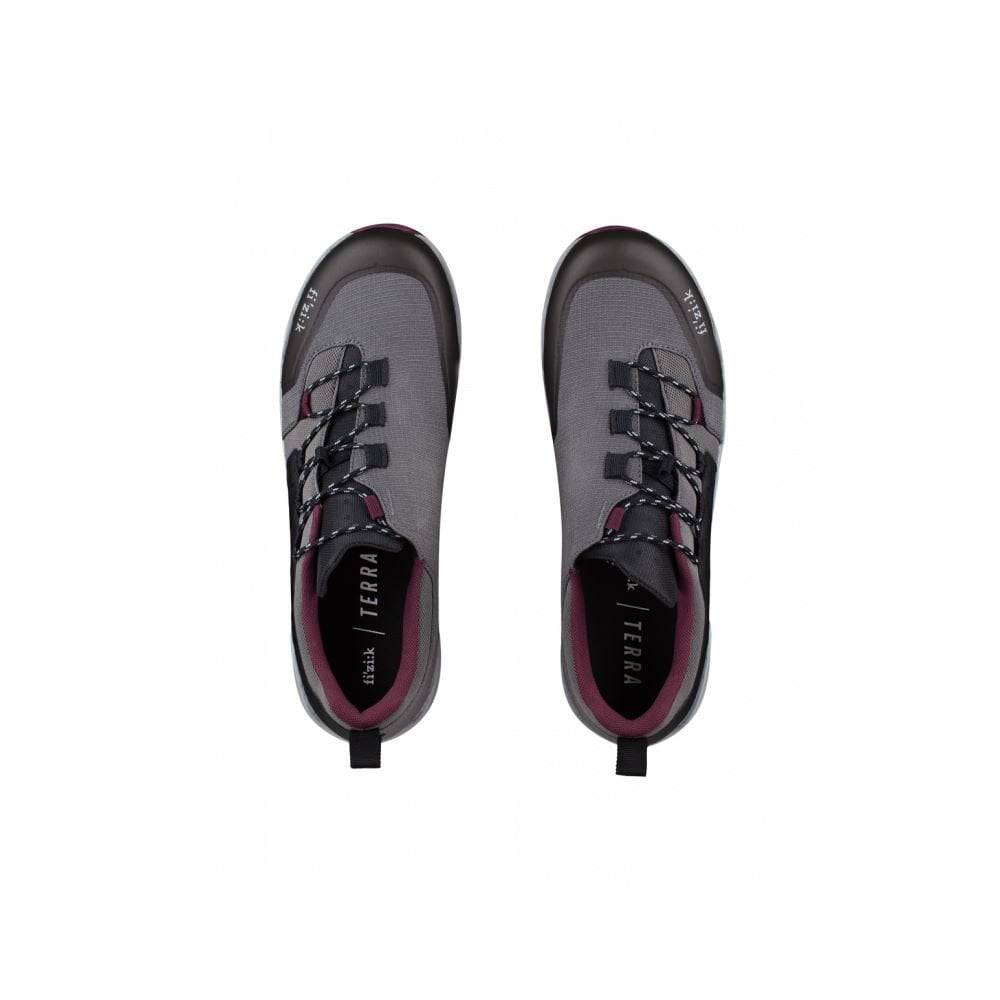 Fizik X2 Terra MTB shoes in black with durable mountain bike trail footwear design, featuring rugged sole and secure fit.