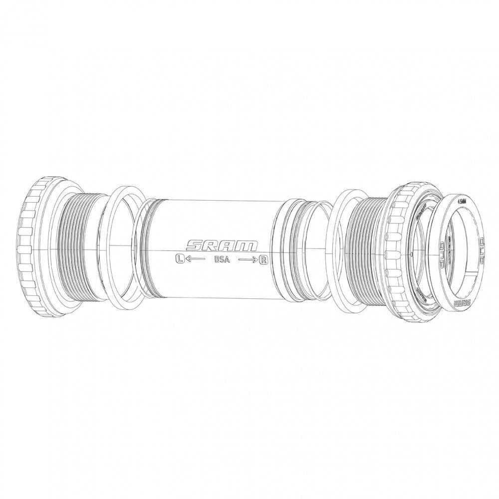 Sram Bottom Bracket Dub Spacer Kit MTB/Road V3 (Including 2.0 4.5 5 6.0 6.5 7.5 8.5 9.0 10.5 & 2 Pieces Of 2.5 3.0 5.5Mm) & 2 Standard Bsa 68 Al Spacers Bottom Bracket