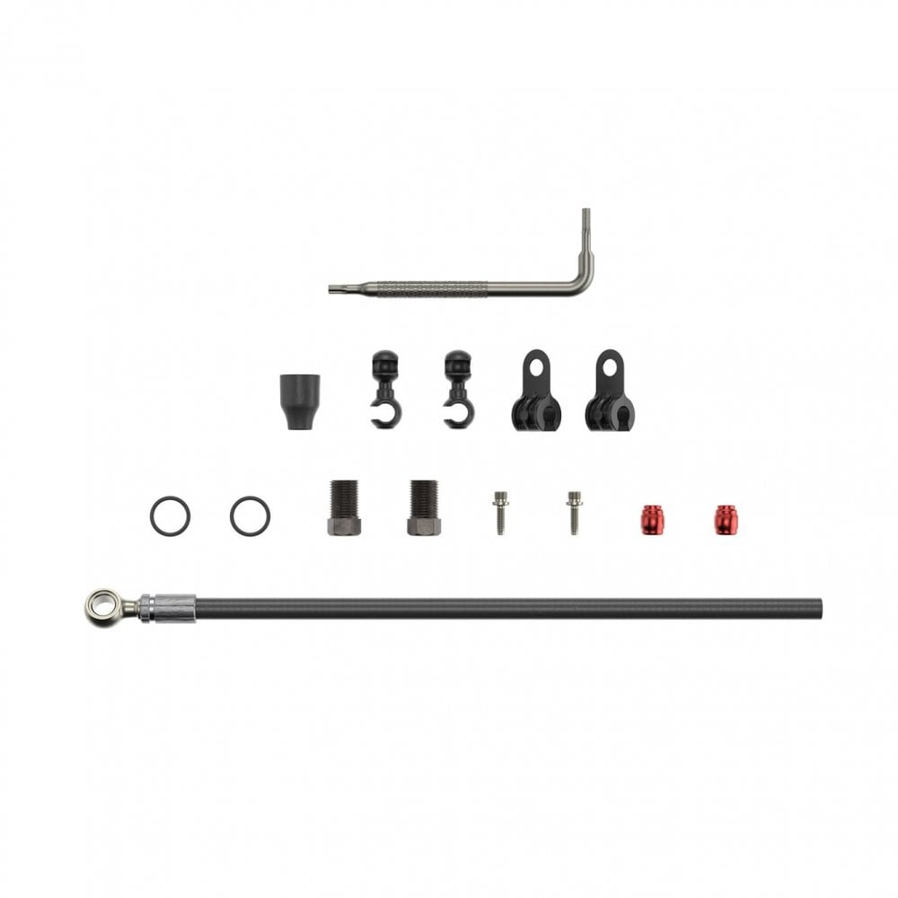 SRAM hydraulic disc brake hose kit in silver with banjo fittings, 2000mm length, designed for mountain bike components.