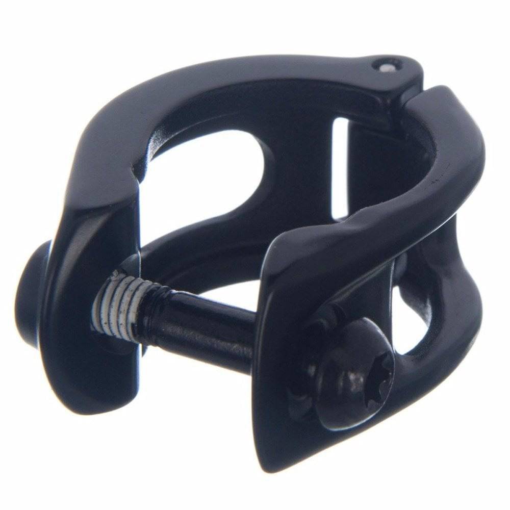 SRAM disc brake lever hinge clamp in black with stainless T25 bolt for Code G2, Guide, and Elixir brake components.