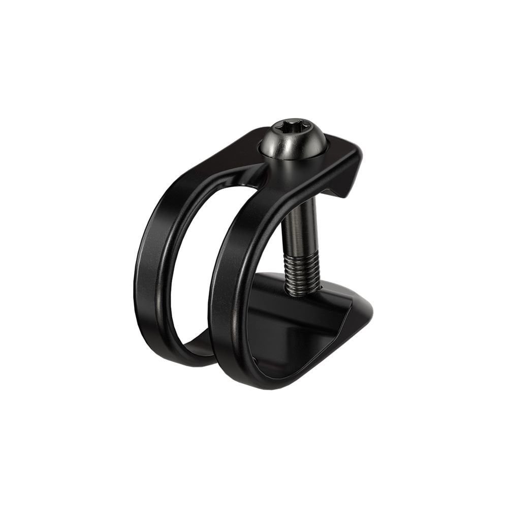 SRAM disc brake lever clamp with stainless T25 bolt for Code G2, Guide, or Level brakes, black U-clamp for bike components.