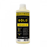 Bleedkit Fluid Gold mineral oil hydraulic brake fluid container, 500ml biodegradable brake fluid for vehicle maintenance.