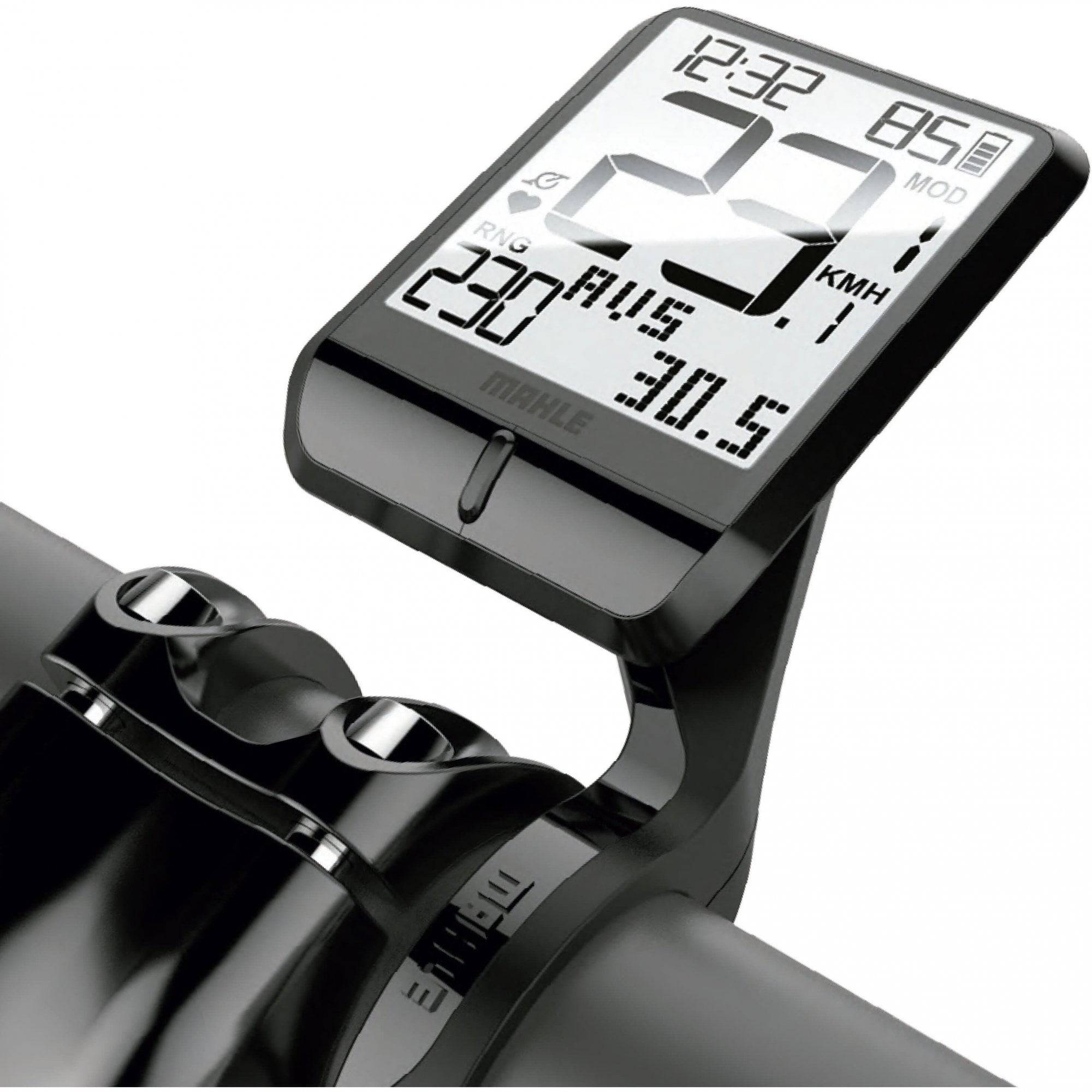MAHLE Pulsar One wireless display for X35+ E-bike system showing digital screen with ANT+ connectivity features.