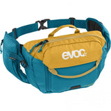 EVOC Hip Pack Hydration Bag 3L with 1.5L bladder, ventilated cycling accessories for outdoor hydration and gear storage.