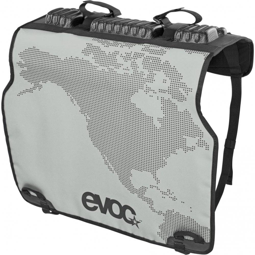 EVOC Tailgate Pad Duo 2023 Stone for pickup trucks, bike transport accessory with padded design and durable material.