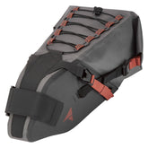 Altura Vortex 12L waterproof cycling seatpack in grey with reflective details, designed for bike accessories storage.